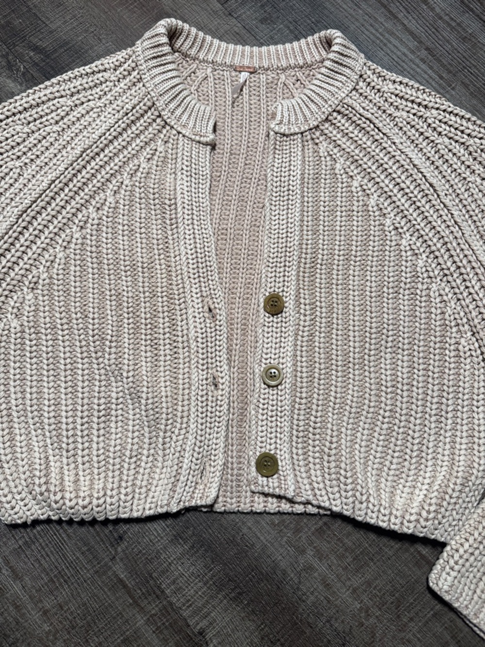 Free People Sweet Nothing Cardi Cropped Chunky Knit Cardigan - Picture 4 of 9